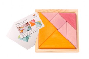 Tangram rosa con libro